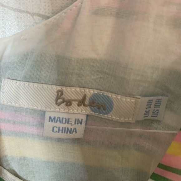 Boden Hatti Striped Cotton Midi Dress Size 10 R - Picture 6 of 6